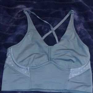 Beautiful greenish blue sports bra.
